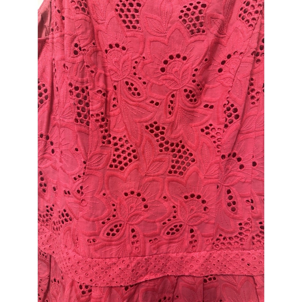 Nanette Leopare Vibrant Pink Eyelet Sleeves Tank Fullly Lined Dress Size 10 - Picture 3 of 8